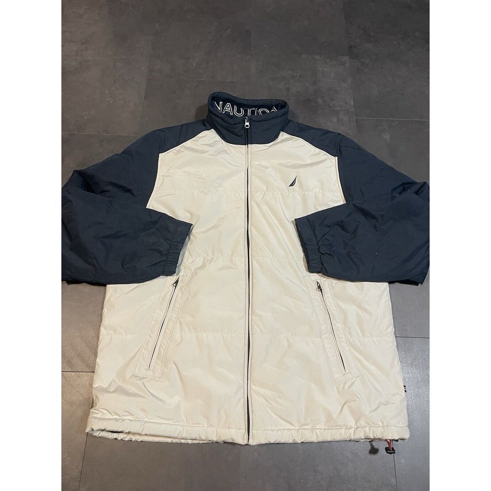 Vintage Nautica Bomber Jacket Mens L Down Insulated